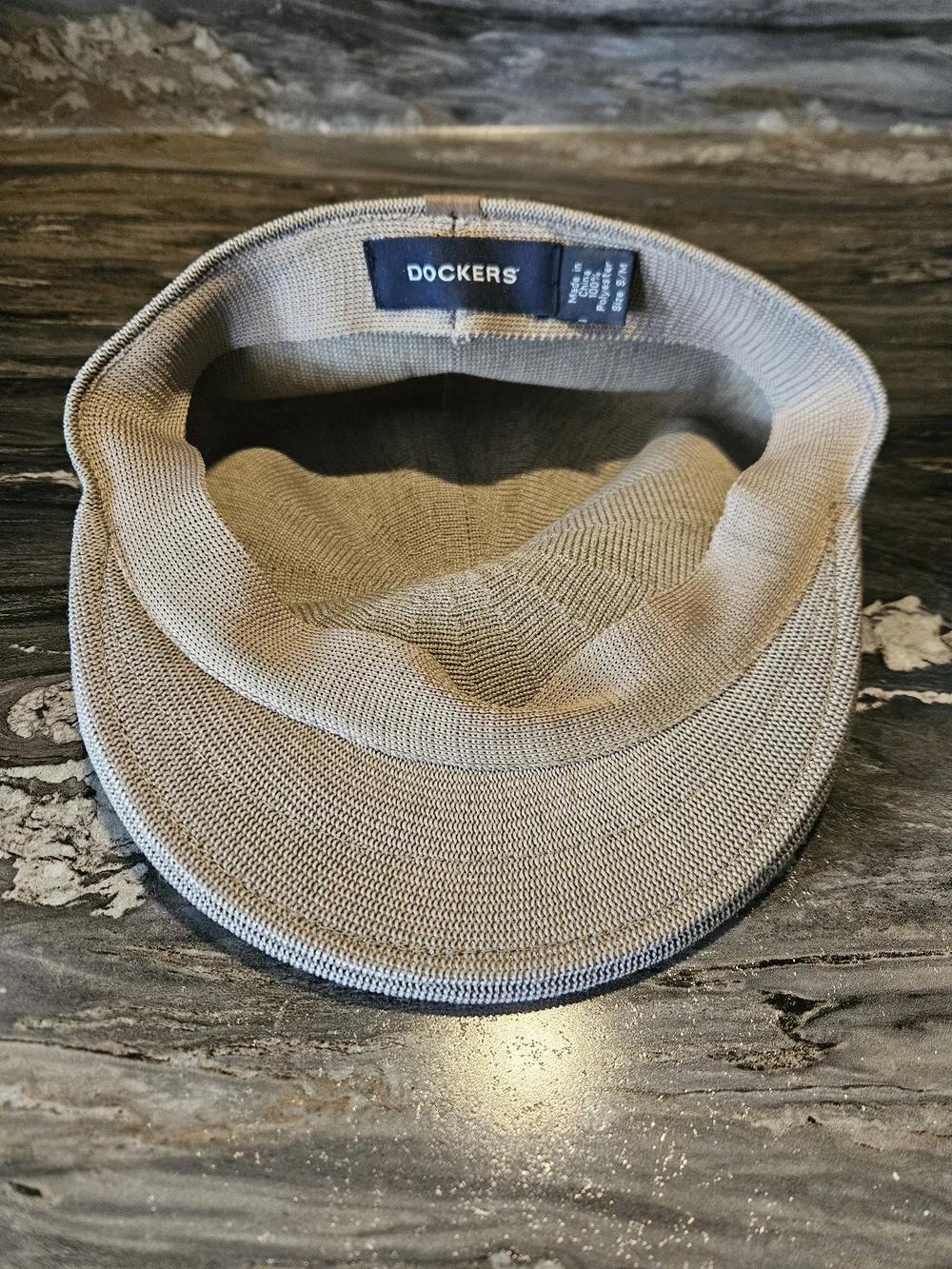 Men's Dockers Beige Knit Flat Cap - Classic Casual Hat